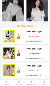 Code to vote for beautiful girls Code bình chọn Người nổi tiếng