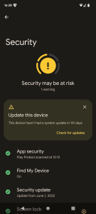 App security upgrade service via Google Play